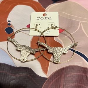 New Longhorn Hoop Earrings, core